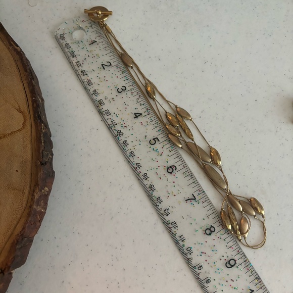 MONET 3 Strand Gold Tone Choker Necklace and bracelet set - Picture 6 of 6